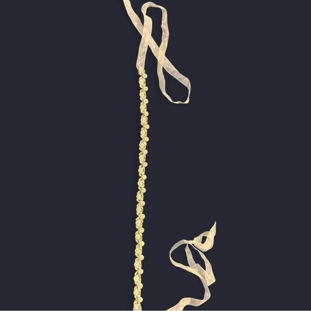 Gold Floral Ribbon Belt